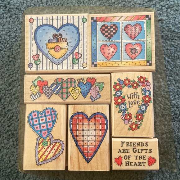 Patchwork Hearts Stamp Collection - Picture 1 of 5
